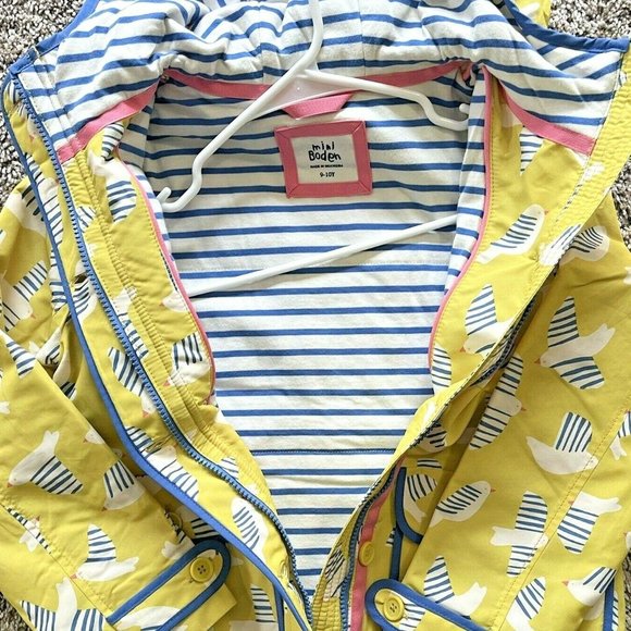 Girls Mini Boden Lined Rain Jacket Girls Size 9-10 - Picture 6 of 7